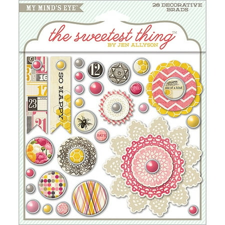 The Sweetest Thing Collection Honey Series Decorative Brads, Simply Lovely