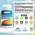 thumbnail image 2 of Best Naturals Vitamin B-6 50 mg Tablets, Supports Energy & Heart Health, Nervous System, 250 Count, 2 of 11