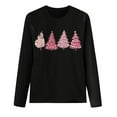 thumbnail image 5 of VgaVtl Womens T Shirts Cotton Christmas Long Sleeve Women's Plus Size Tops Casual Holiday Christmas Tree Layering Tops,Black XL, 5 of 5