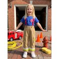 thumbnail image 5 of Hirigin Kids Toddler Baby Boy Halloween Firefighter Outfit Short Sleeve T-Shirt Suspender Pants Overalls Halloween Birthday Outfits, 5 of 9