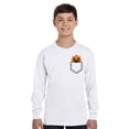 thumbnail image 2 of Awkward Styles Halloween Youth Sweatshirt Girls Boys Angry Pumpkin Crewneck Tee for Kids Pocket Print, 2 of 5