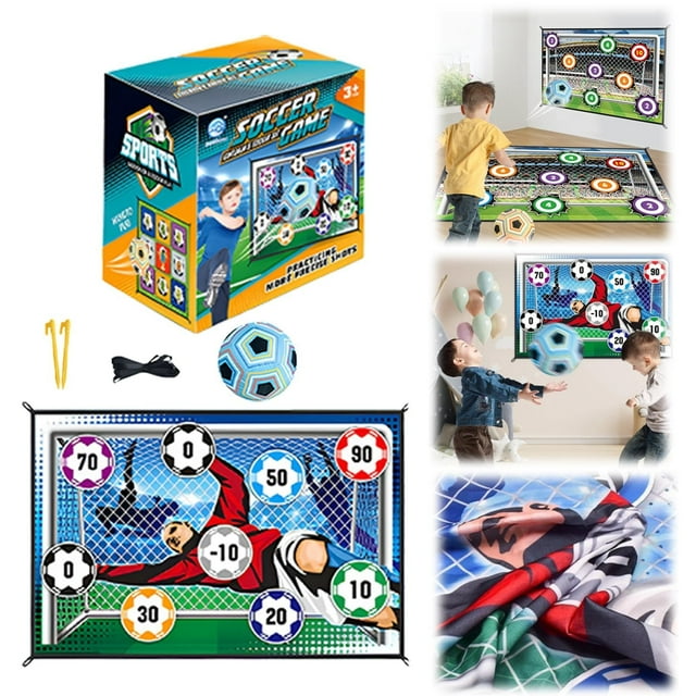 Soccer Game Set For Kids Soccer Indoor Toss Game Foldable Flannel Sports Toys And Boys Girls And Family