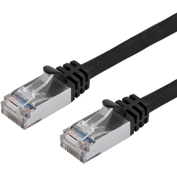 Buhbo 5 ft CAT7 Blindé RJ45 Réseau Ethernet Câble Sans Accrochage 10Gbps 600 MHz (10-Pack) Noir