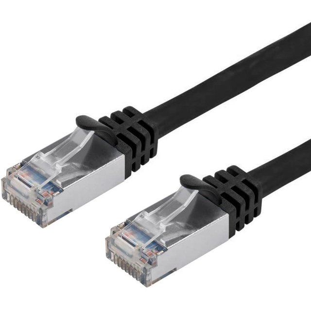 Buhbo 5 ft CAT7 Blindé RJ45 Réseau Ethernet Câble Sans Accrochage 10Gbps 600 MHz (10-Pack) Noir