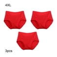 thumbnail image 4 of Maoww 3 Pcs Culottes pour Femmes Couleur Unie Lavables Portables Réutilisables Tricotées Respirantes Lingerie pour Filles sous-Vêtements Rouges 4TG, 4 of 9