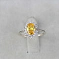 thumbnail image 2 of Yellow Sapphire Ring, Lab Created Yellow Sapphire Ring, Gemstone Ring, Sterling Silver Ring, Gift For Her, Statement Ring, Wedding Ring ., 2 of 3