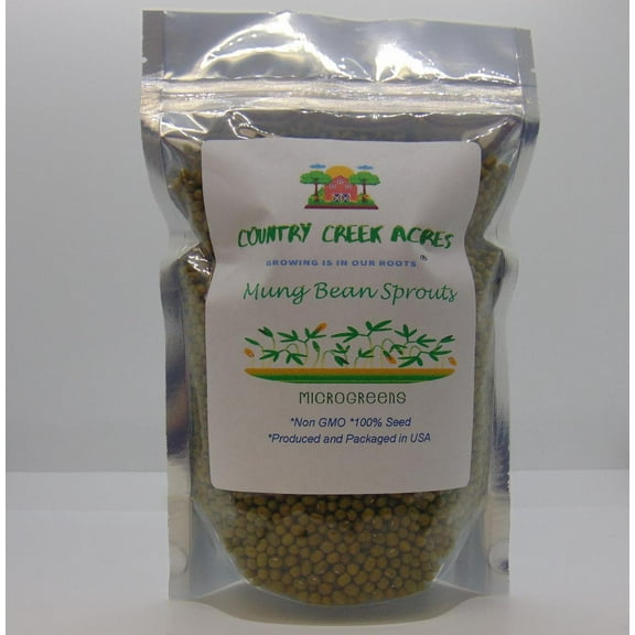 Mung Bean Sprouting Seed - 8 Oz - Country Creek Brand - Non GMO, Dried Mung Beans for Sprouts, Garden Planting, Chinese & Asian Cooking, Soup & More