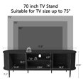 thumbnail image 2 of Modern 70" TV Stand for 80" TV, Wood Entertainment Center with Storage and Shelves, Tambour Door, Walnut, 2 of 6