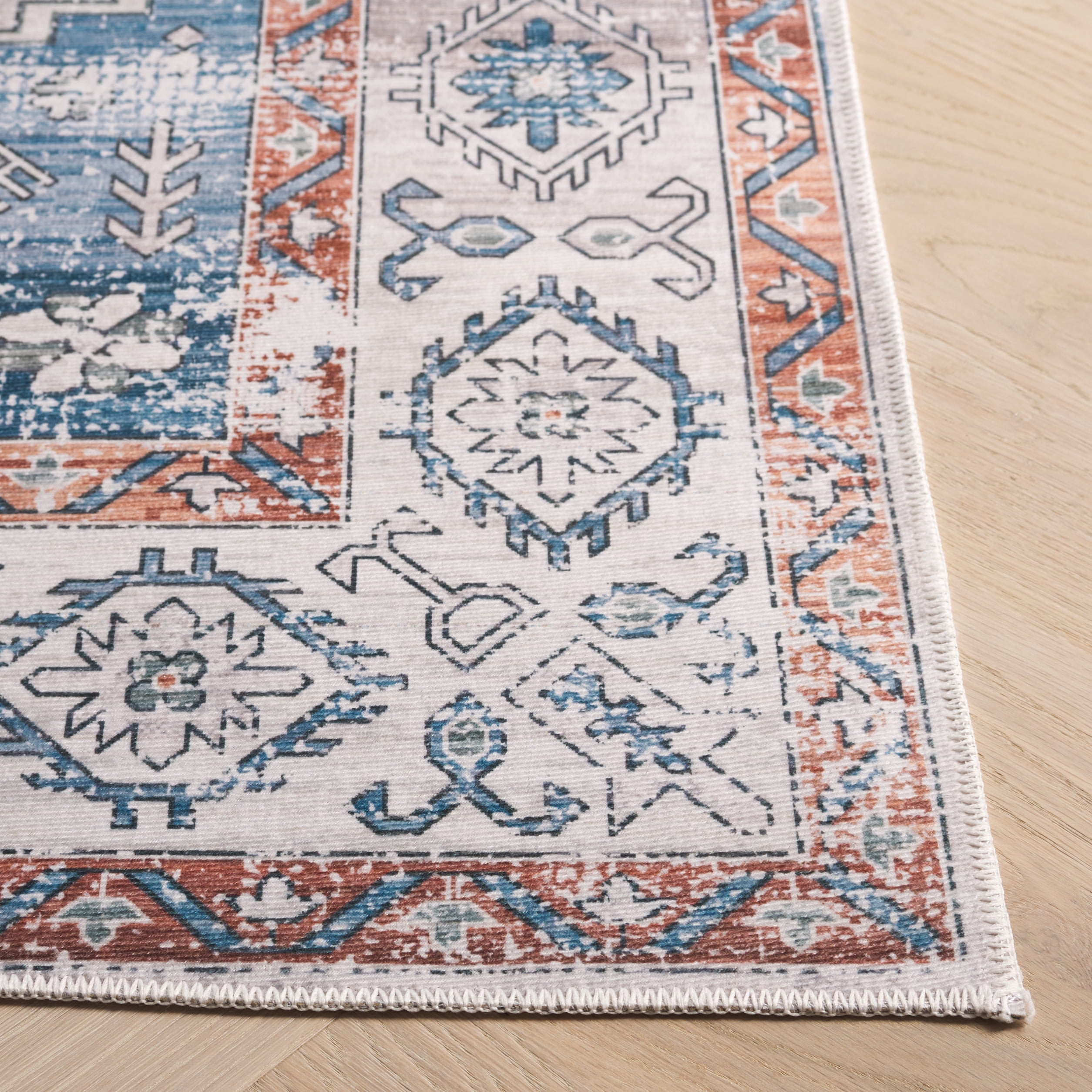 SAFAVIEH Arizona Shawn Medallion Machine Washable Area Rug, Rust/Beige, 5' x 8'