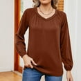thumbnail image 2 of Amvlyk Long Sleeve Shirts for Women V Neck Soft Pullover tops Workout Basic Tees Casual Comfy Loose Blouses Lightly Fashion Outfits for Walking Everyday Wear Work Vacation, 2 of 4