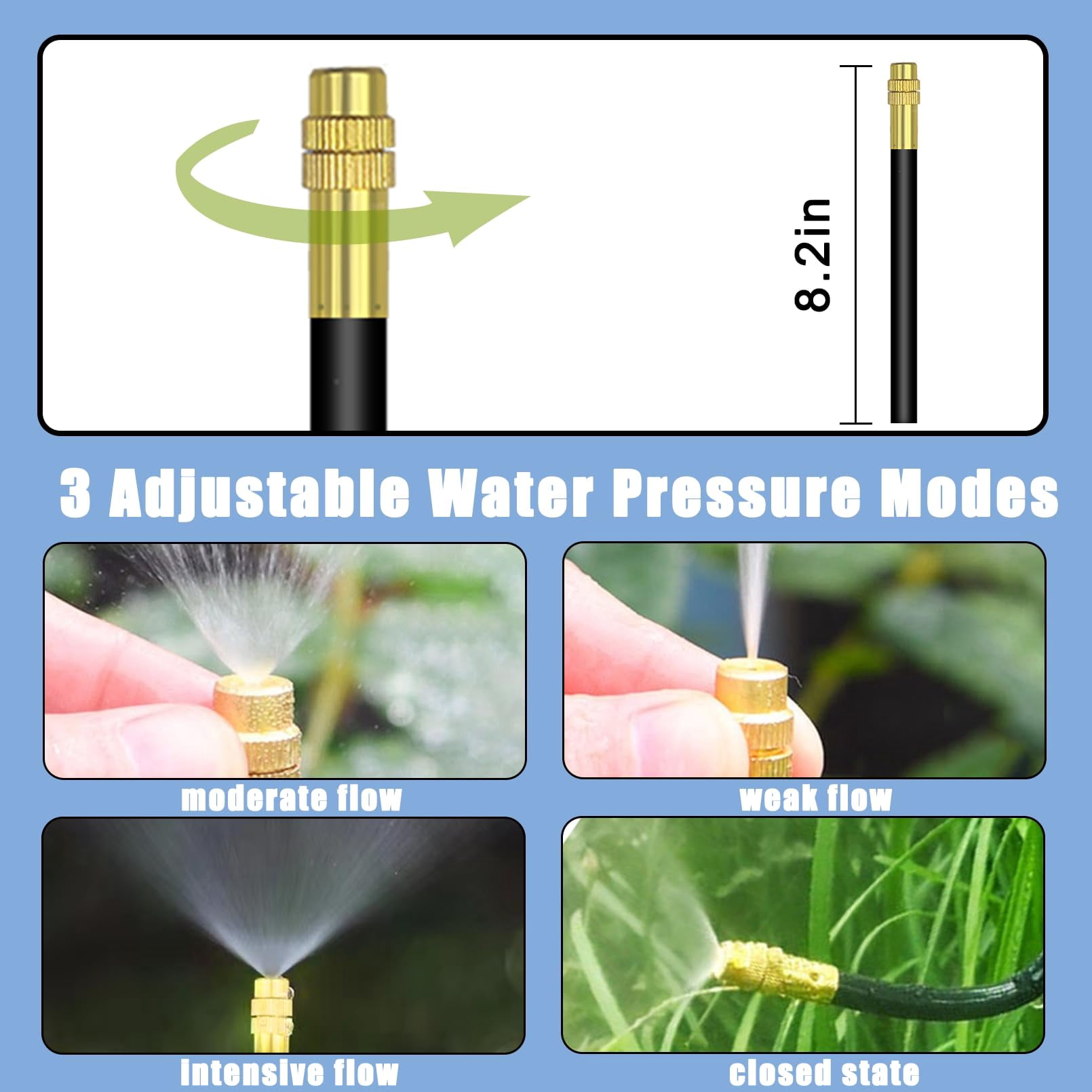 49.21ft Drip Irrigation System  360° Bendable Kit Automatic For Garden Adjustable Watering Misting Greenhouse Yard Lawn Plant
