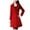 Red, variant on IROINNID Women's Trench Coat Long Sleeve Solid Color Notch Lapel V-Neck Outwear, Leisure Autumn and Winter Coat Suit Collar Cardigan Buttons Overcoat Windbreaker