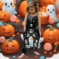 thumbnail image 2 of Kwasome Kid Rompers For Girls Toddler Baby Girl Halloween Prints Jumpsuit Sleeveless Romper Pants Outfits Grey Adorable Kid Rompers For Girls 1-2 Years, 2 of 5