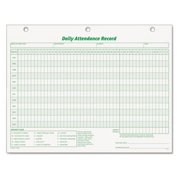 2PK-Tops Daily Attendance Card, 8 1/2 x 11, 50 Forms/Pack