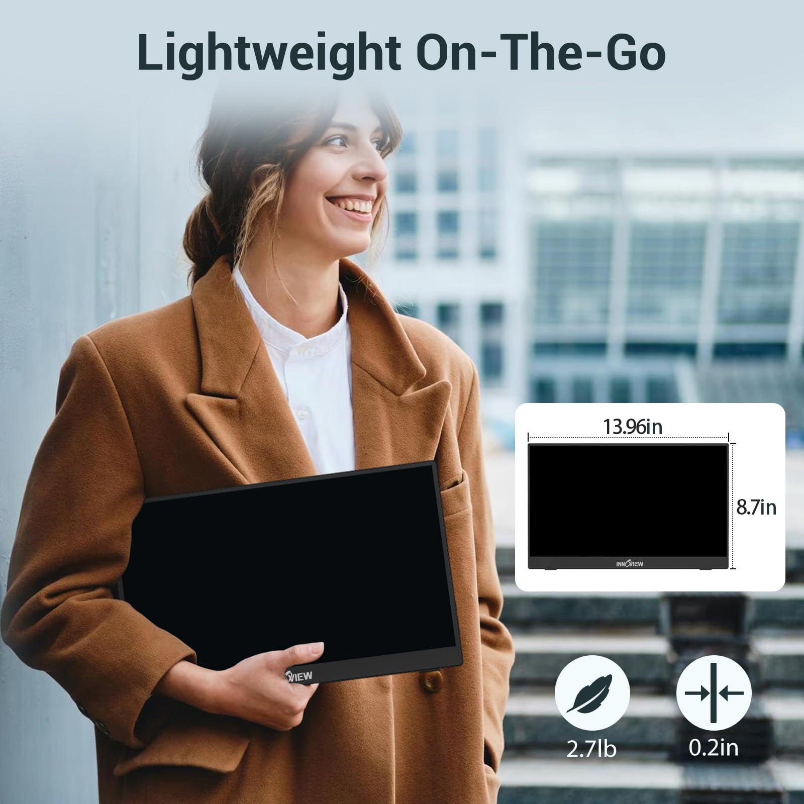 InnoView 15.8 Inch FHD 1080P USB C HDMI Laptop Powered Portable