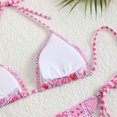 thumbnail image 4 of Generic Women Halters Swimsuit Two Pieces Swimwear Cute Print Bathing Suit Triangle Top and High Cut Thong Bikinis Set, 4 of 5