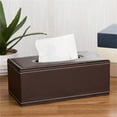 thumbnail image 2 of 1 Pc Tissue Box Cover Rectangle,Tissues Box Holder Modern Rectangular Facial Paper Towels Organizer Box Tissue Dispenser Decor Accessories for Coffee Table Home, 9.4"x4.7"x3.7", Brown Sheepskin, 2 of 7