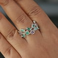 thumbnail image 2 of Buguette And Princess Emeruld With Round Amethyst Eternity Band ring, 925 Starling Silver Ring, Band Ring, Cluster Ring, Handmade Jewelry, Birthstone Ring, 2 of 5