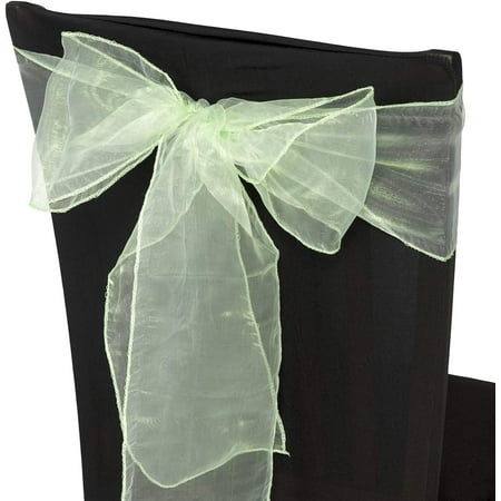 

Trimming Shop Organza Chair Sashes Cover 17cm x 280cm Fuller Bows Chair Cover Bow Sash for Event Chair Decoration - Mint Green(Pack of 1)