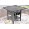 thumbnail image 3 of Gray Color 7pc Counter Height Dining Set Table w Lazy Susan Built in Leaf 6x High Chairs Cushion Seat Dining Room Furniture, 3 of 10