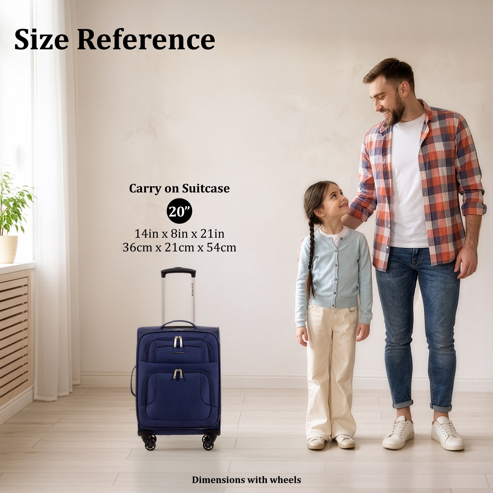 Jetstream Softside Carry-On Luggage, Lightweight Rolling Travel Suitcase with Spinner Wheels