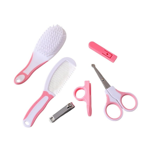 Kit práctico para el día a día, 6 piezas, para bebés y niños, cómodo, con cepillo para el pelo, peine, cubre cortauñas, tijeras para uñas y uñas.