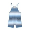 thumbnail image 6 of AJTQTH Girls Summer Sleeveless Casual Solid Color One Piece Romper Loose Fit Summer Spaghetti Strap Overalls Shorts Jumpsuit with Pockets Z02-Blue 13-14 Years, 6 of 7