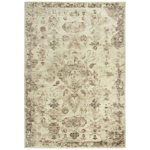 Alora Decor Euphoria 3' x 5' Medallion Distress Beige/Brown/Rust Hybrid Area Rug