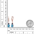 thumbnail image 6 of Gem Stone King 18K Rose Gold Plated Silver Swiss Blue Topaz and Blue Sapphire Dangle Earrings for Women with Lab Grown Diamond (5.23 Cttw, Oval 9X7MM), 6 of 6