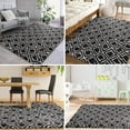thumbnail image 2 of Hasoo Geometric Plush Shag Area Rug, Dark Grey, 6' x 9', 2 of 5