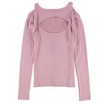 thumbnail image 1 of bar III Womens Cutout Ribbed Pullover Sweater, Pink, X-Small, 1 of 2