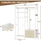 thumbnail image 2 of Perchero Reversible, 115x40x200 cm, Armario con 6 Niveles y 2 Cajones, Perchero Resistente con Estantes, Armario Portátil Independiente, Sistema de Guardarropa con Ganchos Colgadores Beige, 2 of 6