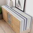 thumbnail image 4 of Beige Stripe Table Runner - 120 Inch Long, Kitchen Dining Table Runner Dresser Scarves, Modern Abstract Art Navy Blue Striped Rustic Farmhouse Decor for Coffee Tables Wedding Party Banquet, 4 of 8
