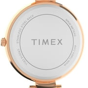 Timex Women's Rose Gold/Pink Floral 35mm Dress Watch, Stainless Steel Mesh Bracelet