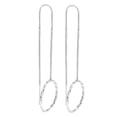 thumbnail image 5 of AeraVida Twisted Ring Circles on Cable Chains Sterling Silver Slide-Through Dangle Earrings, 5 of 5