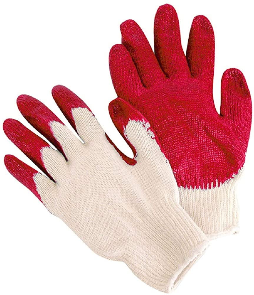 red latex palm coated gloves