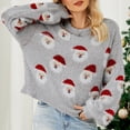 thumbnail image 4 of Chandail de Noël pour Femmes, Manches Longues Décontractées à Col Rond Femmes à la Mode Chandail Tricoté pour l'Hiver pour Extérieur Rose, Gris, Noir, Rouge, Bleu, Vert, 4 of 8