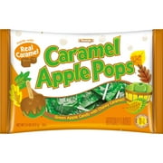 Caramel Apple Pops, Caramel Coated Green Apple Lollipops, Individually Wrapped, 7.5 oz. Peanut Free, Gluten Free. Contains Milk and Soy.