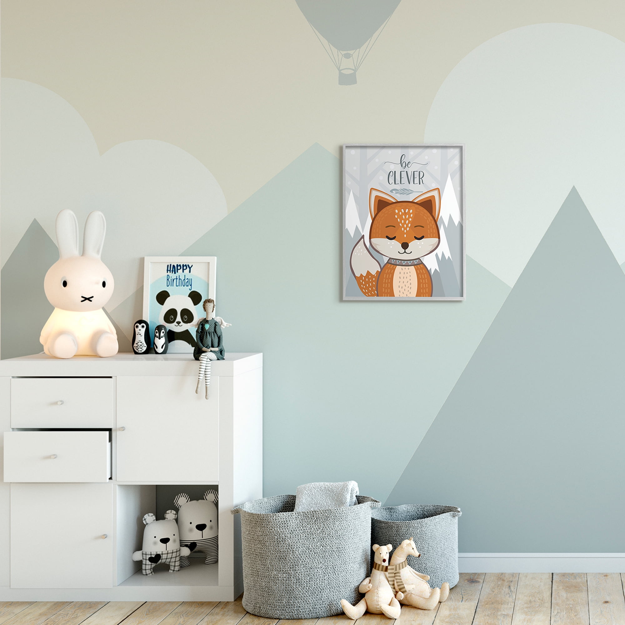 Stupell Industries Be Clever Phrase Cute Fox Mountain Forest,16 x 20,Designed by AE Design