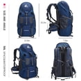 thumbnail image 2 of Mochila de Senderismo Bseash 50L Resistente al Agua y Ligera Azul Marino, 2 of 9
