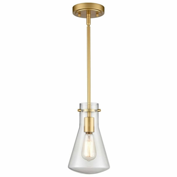 Claxy Gold Pendant Light with Raindrop Clear Glass Shade