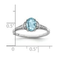 thumbnail image 4 of Primal Silver Sterling Silver Rhodium Diamond and Light Swiss Blue Topaz Ring, 4 of 5