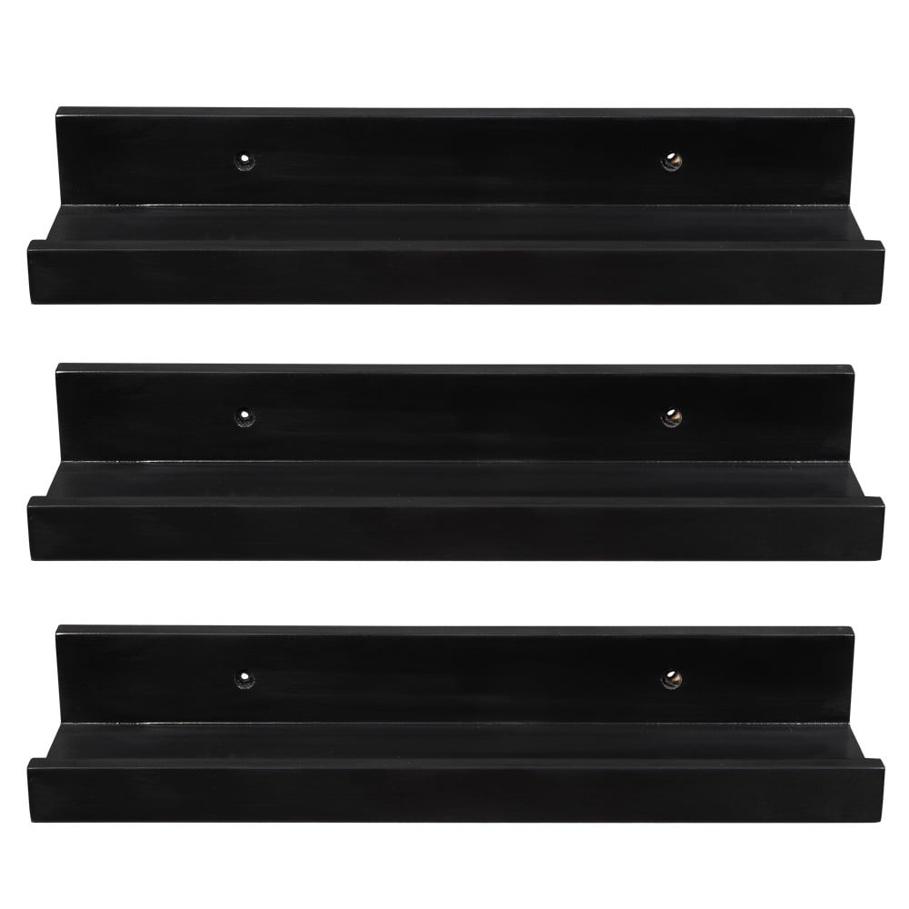Lowestbest Floating Shelves, Set of 3 14-inch Floating Wall Shelves, Shelf Display For Living Room, Dining Room, Office, Bedrooms, Black Lowestbest Floating Shelves, Set of 3 14-inch Floating Wall Shelves, Shelf Display For Living Room, Dining Room, Office, Bedrooms, Black