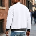 thumbnail image 4 of Vxararl Zip Up Collared Bomber Windbreaker Jacket for Men, Lightweight Casual Work Golf Outerwear with Zipper Side Pockets for Everyday Fall Outdoor Wear White XL, 4 of 7