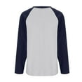 thumbnail image 4 of HAPIMO Casual Cotton Long Sleeve T-Shirt Baseball Color Block Loose Split Long Sleeve Bottoming Shirt Raglan Tops for Women Gray M, 4 of 5
