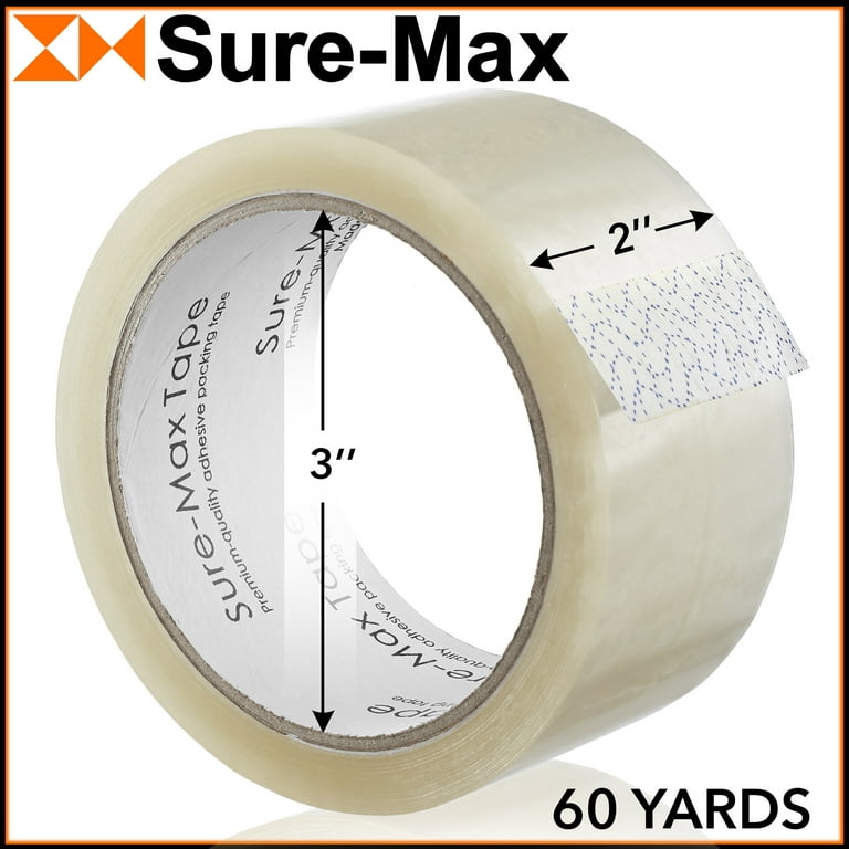 Sure-Max 36 Rolls 2 Heavy-Duty 2.7mil Clear Shipping Packing