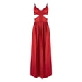 thumbnail image 4 of SAYOO Vestido largo para mujer, correa de espagueti, sin mangas, sin espalda, con cuello en V y plisado SAYOO Moda, 4 of 10