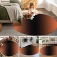 thumbnail image 6 of Orange Black Ombre Large Area Rugs for Bedroom Living Room, Soft Non Slip Carpet Bedside Rug, Modern Gradient Abstract Art Round Floor Cover Kitchen Accent Rug 3' for Dining Room/Office, 6 of 9