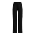 thumbnail image 5 of ctdiral Womens High Waist Straight Trousers Elastic Waist Long Pants with Pockets Solid Color Dress Pants Business Office Work Pants Black M, 5 of 6