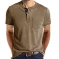 thumbnail image 6 of Men'S Henley Shirts Casual Short Sleeve Button Cotton Tee Fashion Classic Tee T-Shirt With Pocket Mens Casual Short Sleeve Henley Shirts aqua S, 6 of 8